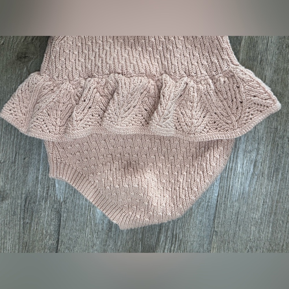 Jessica Simpson Baby Girl’s Blush Pink Knitted Romper, 3-6M - Picture 5 of 8